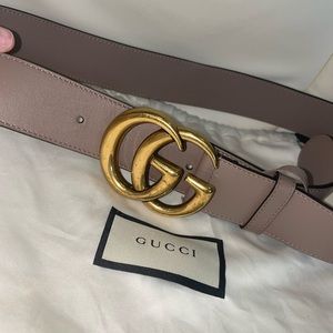 Authentic Gucci Dusty Rose GG Belt